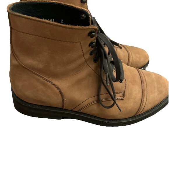 Thursday Boots Mens Size 12 Wide Captain Lace Up Cap Toe Brown Nubuck Leather - Picture 3 of 16